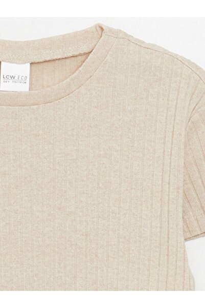 LC Waikiki Crew Neck Short Sleeve Girl's Pajama Set with Shorts