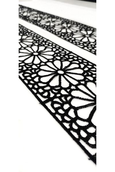 ALTAY TEKSTİL ÜRÜNLERİ Black Intermediate Special Flower Patterned Guipure Lace