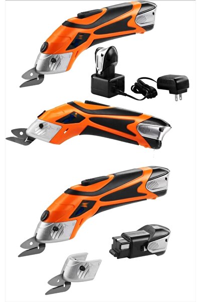 Germany Steel Makas Yedek Bıçaklı 2 Adet Akü Çok Amaçlı Kesim Makası Kumaş Deri Karton Deri