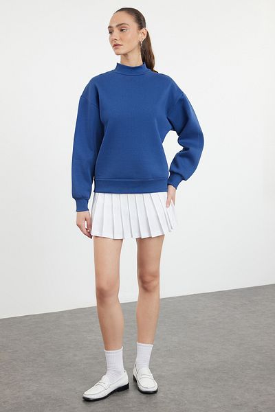 Trendyol Collection Indigó állógallér polár kényelmes szabású pulóver - TWOAW20SW0584
