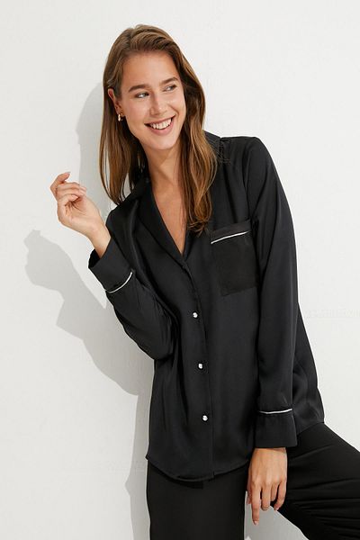 Koton Schwarzes Pyjamaoberteil für Damen