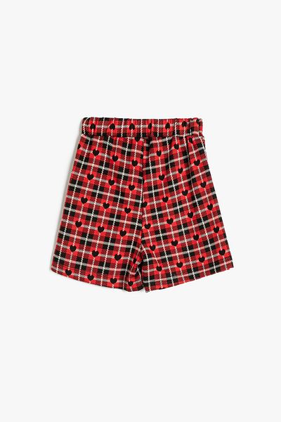 Koton Kids Rote karierte Mädchen-Shorts - Bermuda 4Wkg70016Ak