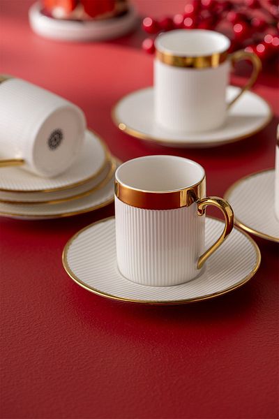 İSTANBUL PORSELEN Berra 6-Person Coffee Cup Set