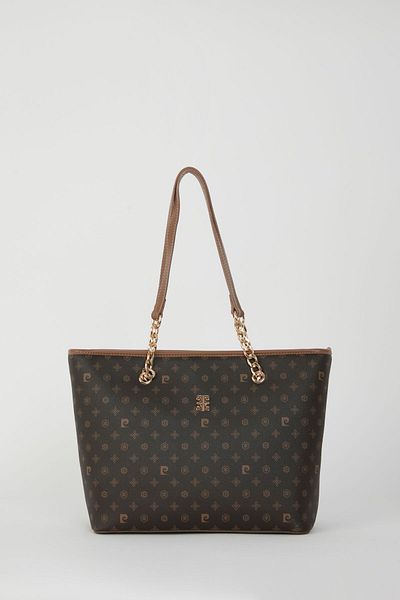 Pierre Cardin Braune Damen-Umhängetasche mit Monogramm 05PO22Y1546