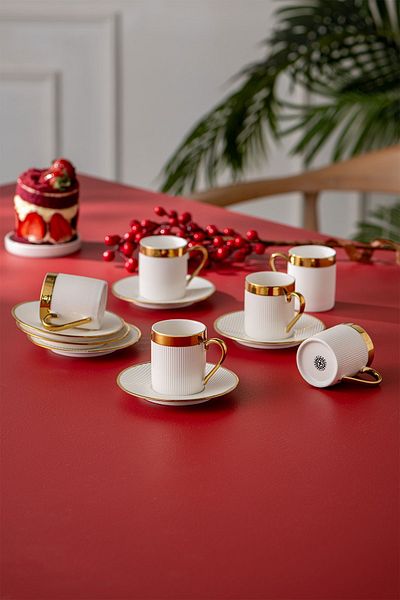 İSTANBUL PORSELEN Berra 6-Person Coffee Cup Set