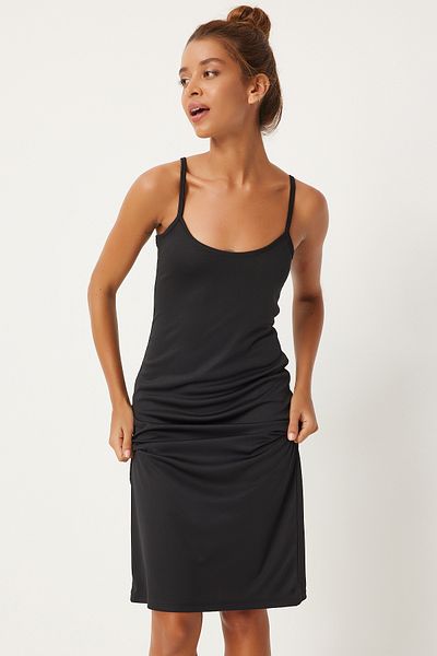 Happiness İstanbul Black Strap Knitted Dress - Women's AN00206