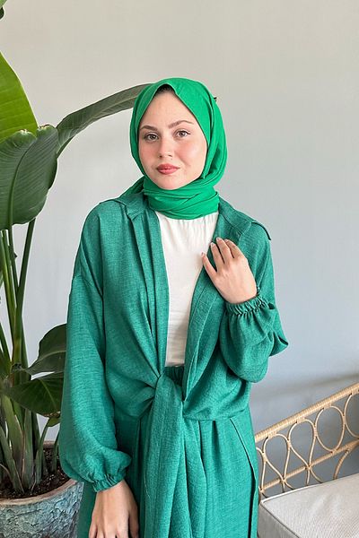 InStyle Casual Green Vema Double Set - Slit Detailed