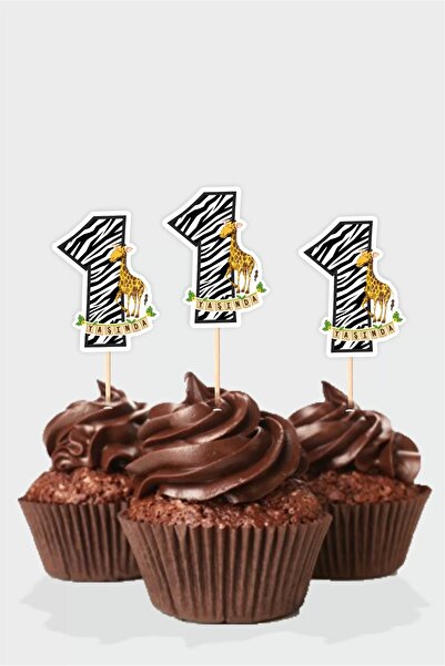 neşeli günlerim سفاري تحت عنوان * 1 (واحد) زخرفة كب كيك عمرها عام '10'