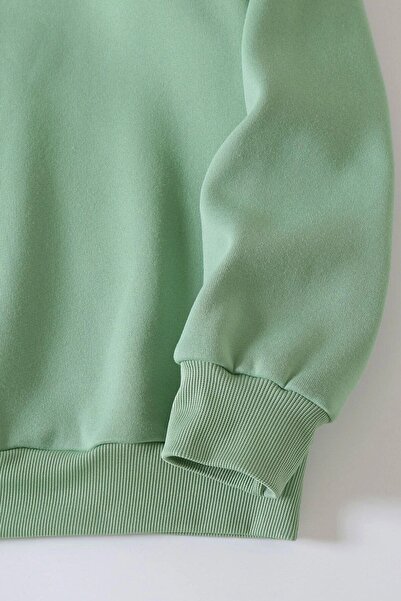 MODAGEN Mintgrünes, bedrucktes Unisex-Sweatshirt mit Rundhalsausschnitt von Los Angeles, Kalifornien