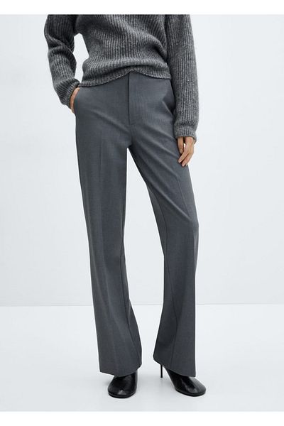 MANGO Woman Long Straight Cut Trousers