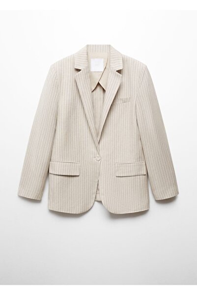 MANGO Woman Çizgili kumaş blazer ceket