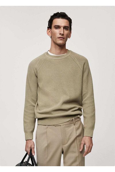 MANGO Man Ripppullover mit Rundhalsausschnitt
