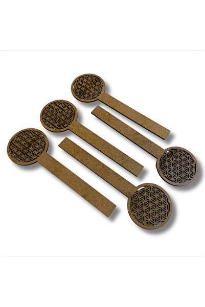 Mandalart Fabric Flower of Life Patterned Set of 5 - Wooden Raw, 2.8 mm, Pain...