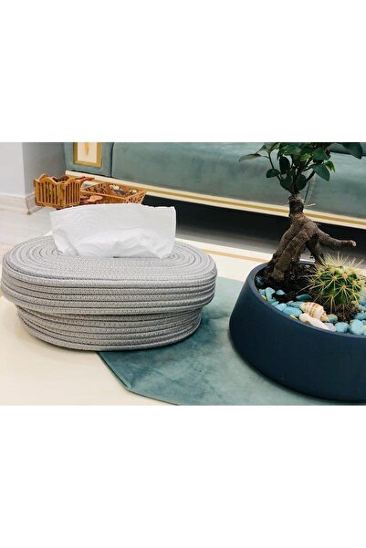 ModaCardin Jute and Wicker Napkin Holder Box - Organizer Tableware Organizer