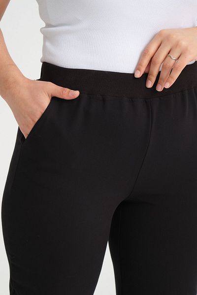 Dejabrew Jeans Plus Size Black Trousers - Elastic Waist A005