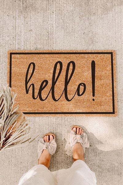 Paspas Yap Hello Designed Framed Door Mat