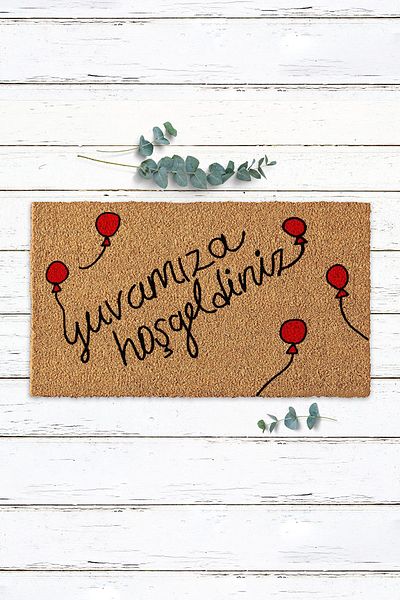 Paspas Yap Red Balloons Welcome to Our Home Door Mat Koko Mat Door Entry Mat