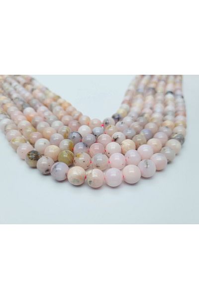 Yüksel Boncuk 8 mm Pink Opal Natural Stone String