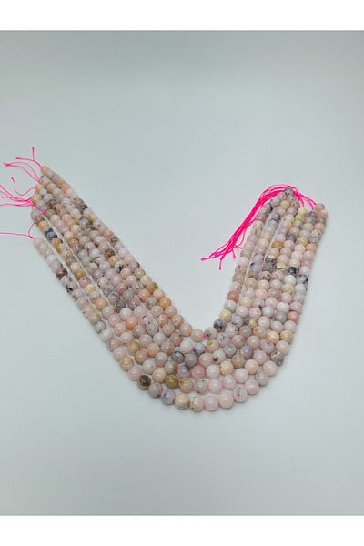 Yüksel Boncuk 8 mm Pink Opal Natural Stone String