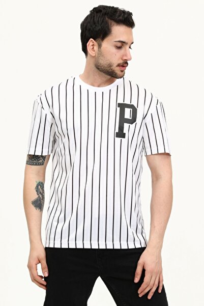 NEWLAKER Μπλουζάκι Unisex Oversize ριγέ Fit Crew Neck Jersey