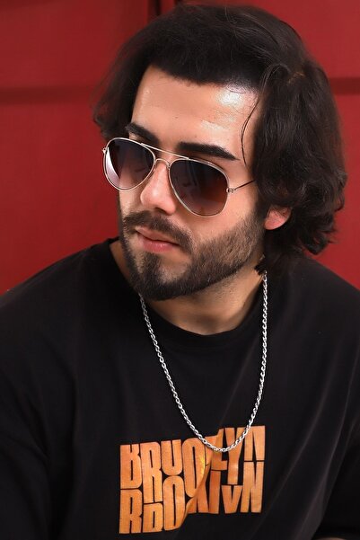 Della Pianto Unisex Brown Metal Sunglasses with Drop Detail