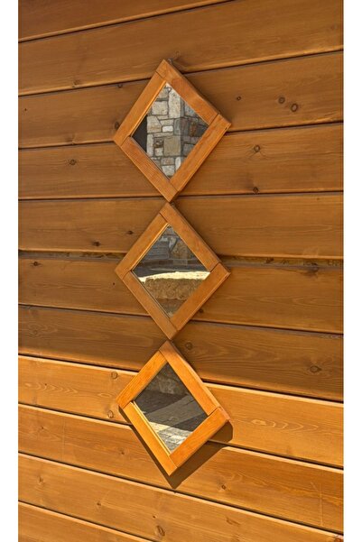 MİRRORSS Dekoratif  ayna duvar duvar dekor 23x23 cm ahşap duvar dekorları