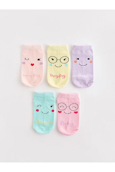 LC Waikiki LCW Kids Girls Patterned Booties Socks - Pack of 5