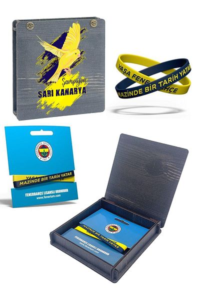 Fenerbahçe Licensed Original 2-Piece Lazy One Date in the Maz - Silicone Bracelet, Canary Printed Box