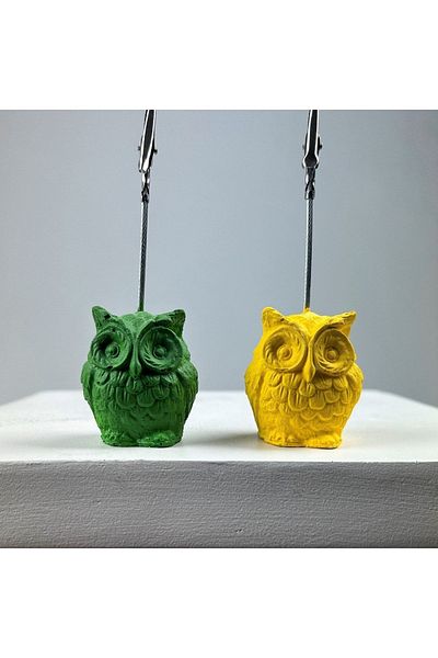 Melouro Owl Note Holder Set of 2 (green - Yellow)