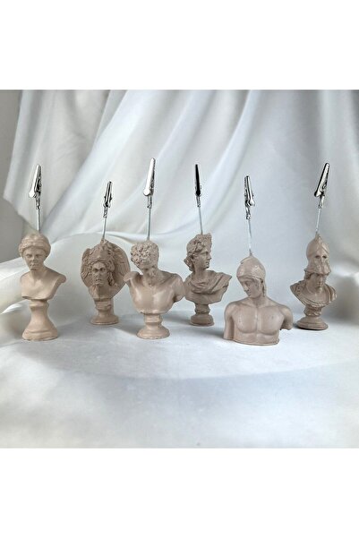 Melouro Krem Venus, Perseus, Hermes, Apollo, Ares ve Athena Heykel 6'lı Not Tutucu Set, Fotoğraf Tutucu