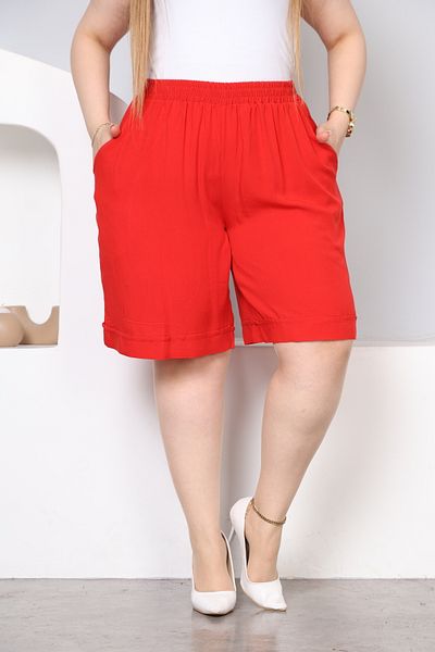 PALSİS Women's Large Size Viscose Shorts