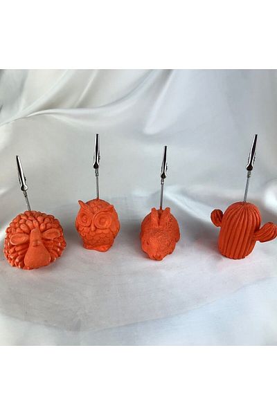 Melouro Orange Lamb, Owl, Rabbit and Cactus 4 Pieces Note Holder Set
