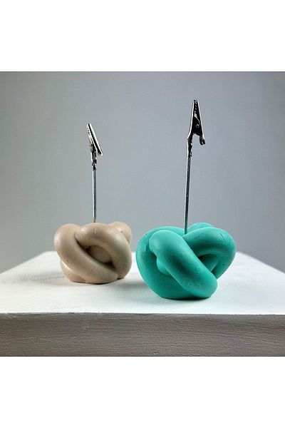 Melouro Knot Note Holder Set of 2 (Cream - Ice Green)