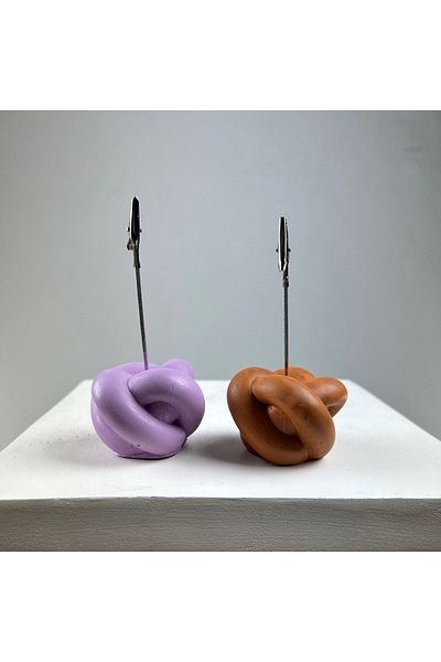 Melouro Knot Note Holder Set of 2 (lilac - Terracota)
