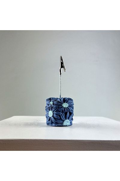 Melouro Gray Blue Daisy Note Holder