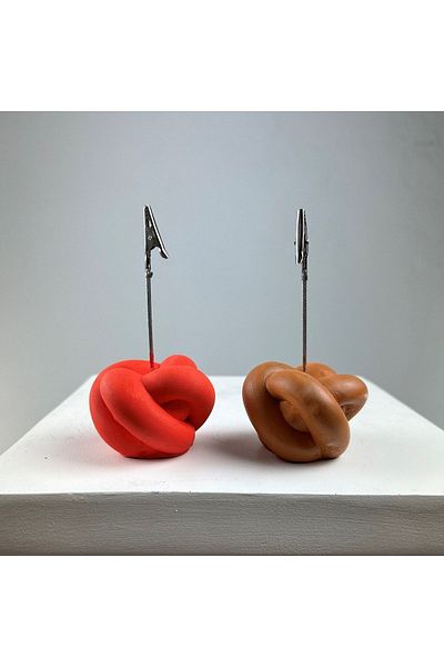 Melouro Knot Note Holder Set of 2 (coral - Terracota)