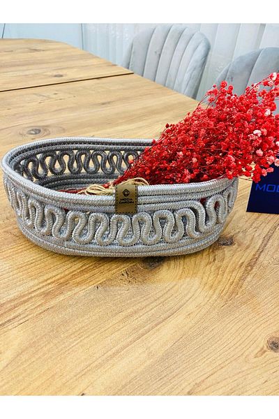 ModaCardin Wicker and Jute Bread Basket - In-Cabinet, Organizer, Storage Basket - 30X20X10