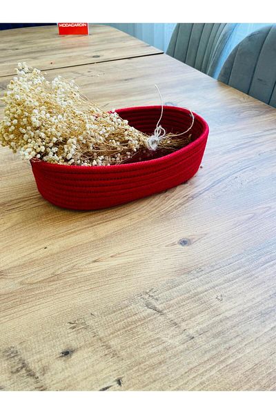 ModaCardin 30X20X10 Wicker and Jute Bread Basket - Children's Room and Cabinet Storage Basket