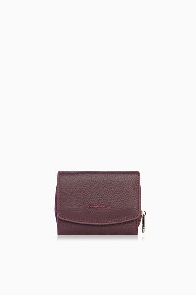 CENGİZ PAKEL Genuine Leather mini Horizontal Snap Women's Wallet - Cengiz Pakel - Damson 65288