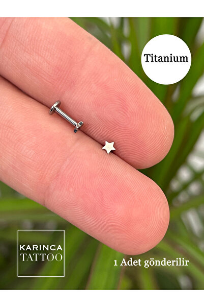 Karınca Piercing %100 Titanyum Piercing Küçük Yıldız Helix Kulak Labret Flat Conch Burun Dudak Tragus Piercingi Küpe