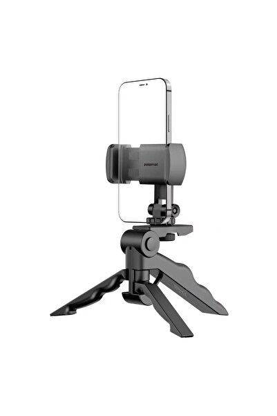 Polosmart PSM124 Masaüstü Taşınabilir 360 Derece Dönebilen Başlık Kaymaz Taban Tripod Monopod Siyah