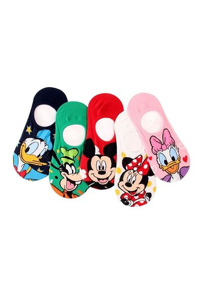 Meguca Socks Комплект дамски невидими маратонки с цветни и сладки персонажи, чорапи, 5 чифта