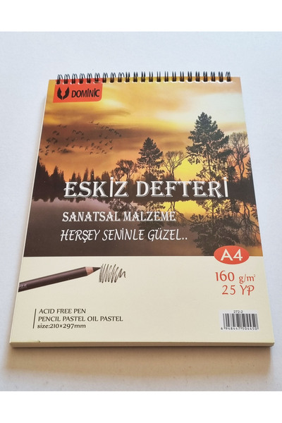 Modellino A4 Eskiz Defteri Üstten Metal Spiralli Dmnc Sketch Art Book 160gr 2...