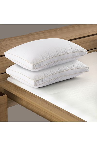 In House 2 Pieces Microfiber Prime Hotel Pillow with Double Golden Line - 90x50 cm