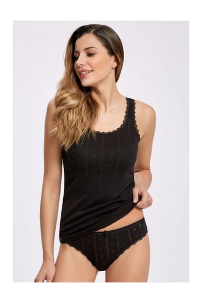 Tutku Ζακάρ Χοντρό λουράκι μαύρο κάτω επάνω σετ Dng Textile