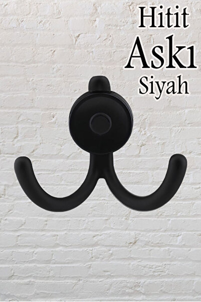 Badem10 Hitit Askı Askılık Metal Siyah Vestiyer Duvar Askısı Dolap Elbise Ask...