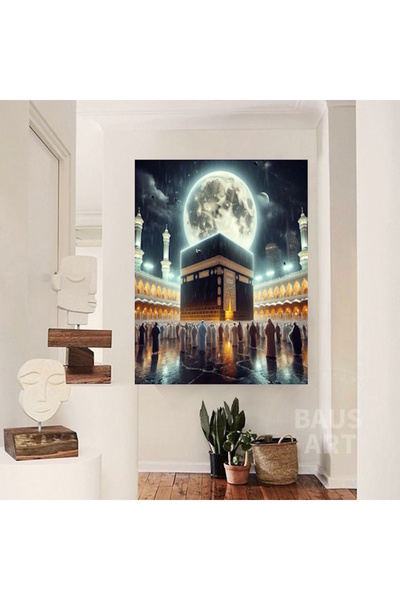 Tunax KABE TABLO KIBLE GÖSTEREN KANVAS TABLO CANVAS HEDİYELİK DUVAR DEKARASYO...