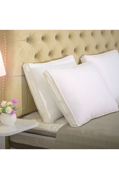 In House 3 Pieces Microfiber Prime Hotel Pillow with Double Golden Line - 75x50 cm
