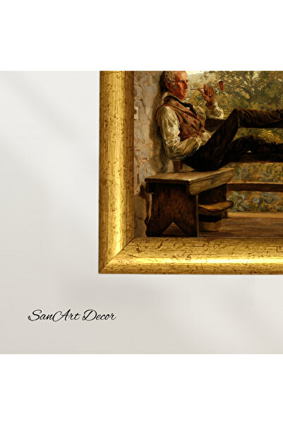 Sanart Pictură de epocă înrămată, pictură în ulei, pictură înrămată, decor artistic, pictură portret