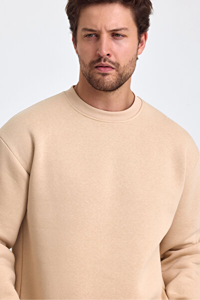 Tarz Cool Чоловічий м'який світшот з круглим коміром - Regular Fit